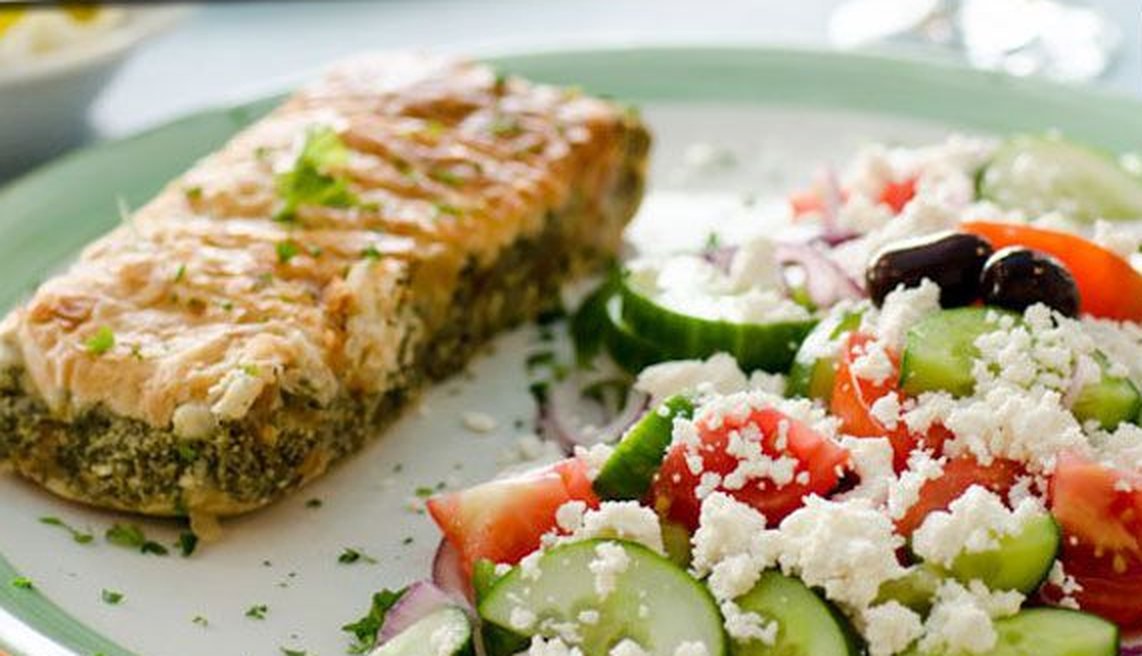 Spanakopita with village salad